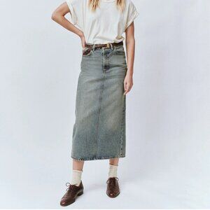 The GREAT The Column Skirt In Monterey Wash